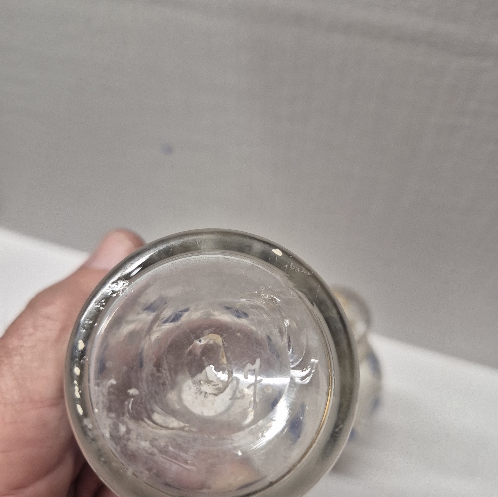 Bohemian Clear Glass Perfume Bottles with Blue & Gold Accents - Picture 10 of 10